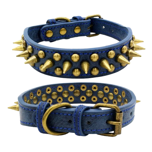 Vintage PU Leather Rivet Bite-Proof Dog Collar – Durable & Stylish | Pet City Shop