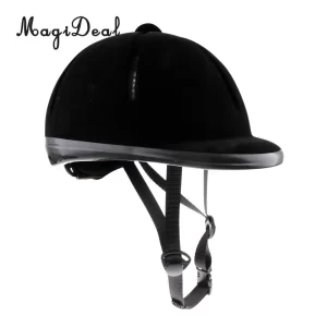 MagiDeal Adjustable Velvet Horse Riding Helmet – Breathable Equestrian Safety Helmet (48–54cm)
