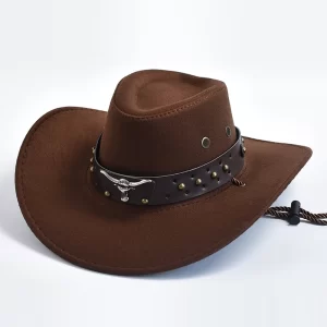 Artificial Suede Western Cowboy Hat – Vintage Big‑Brim Gentleman / Cowgirl Jazz Hat | Cosplay & Party Headwear